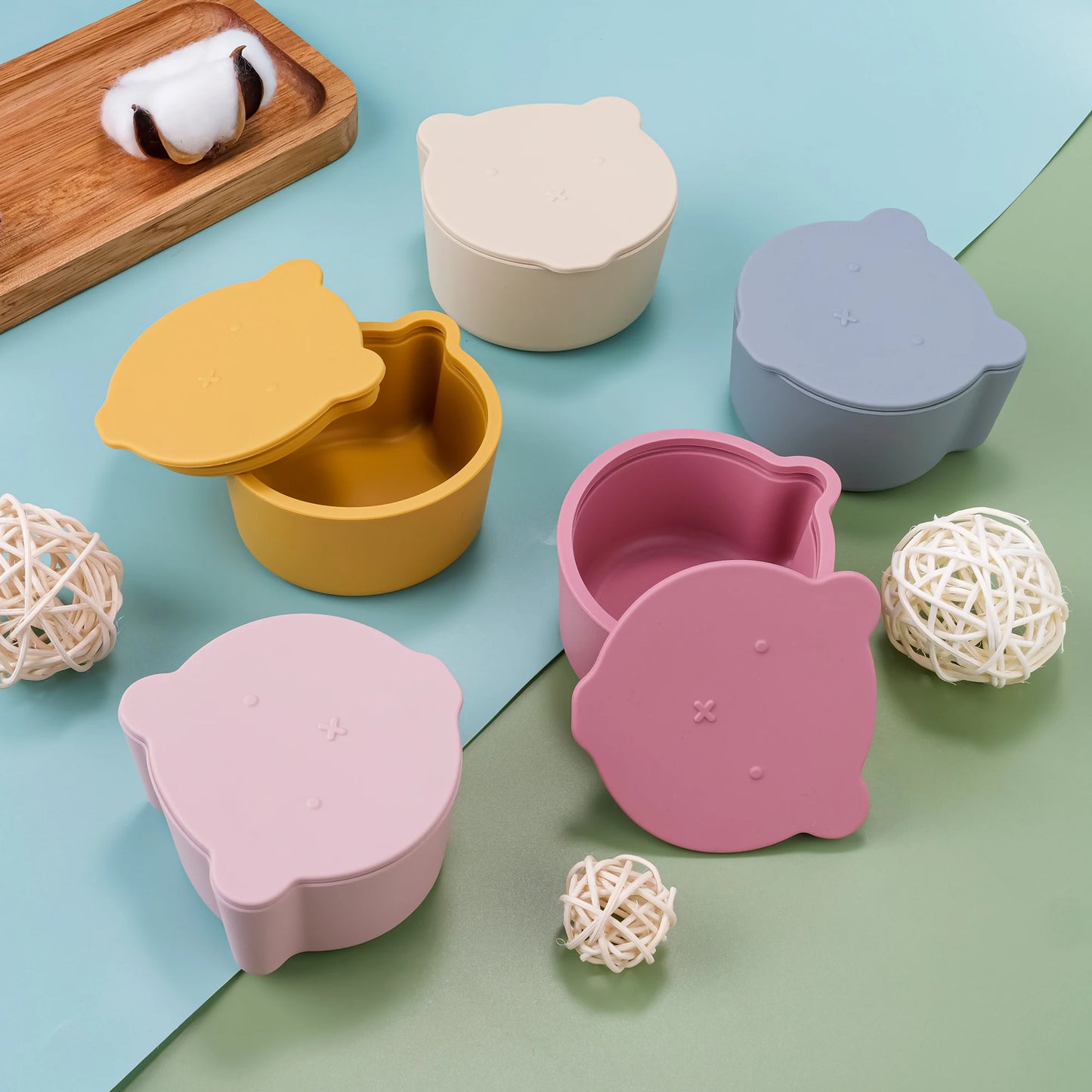 BPA Free Silicone Baby Lunch Box with Lid